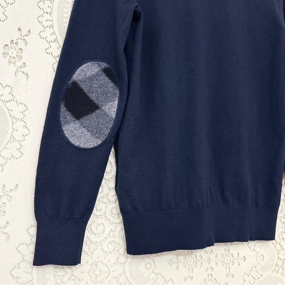 Burberry Merino Wool Elbow Patch Crewneck Sweater - Picture 10 of 16